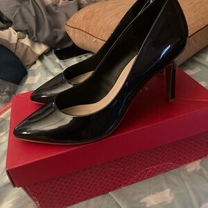 Sleek Black Patent Leather Heels